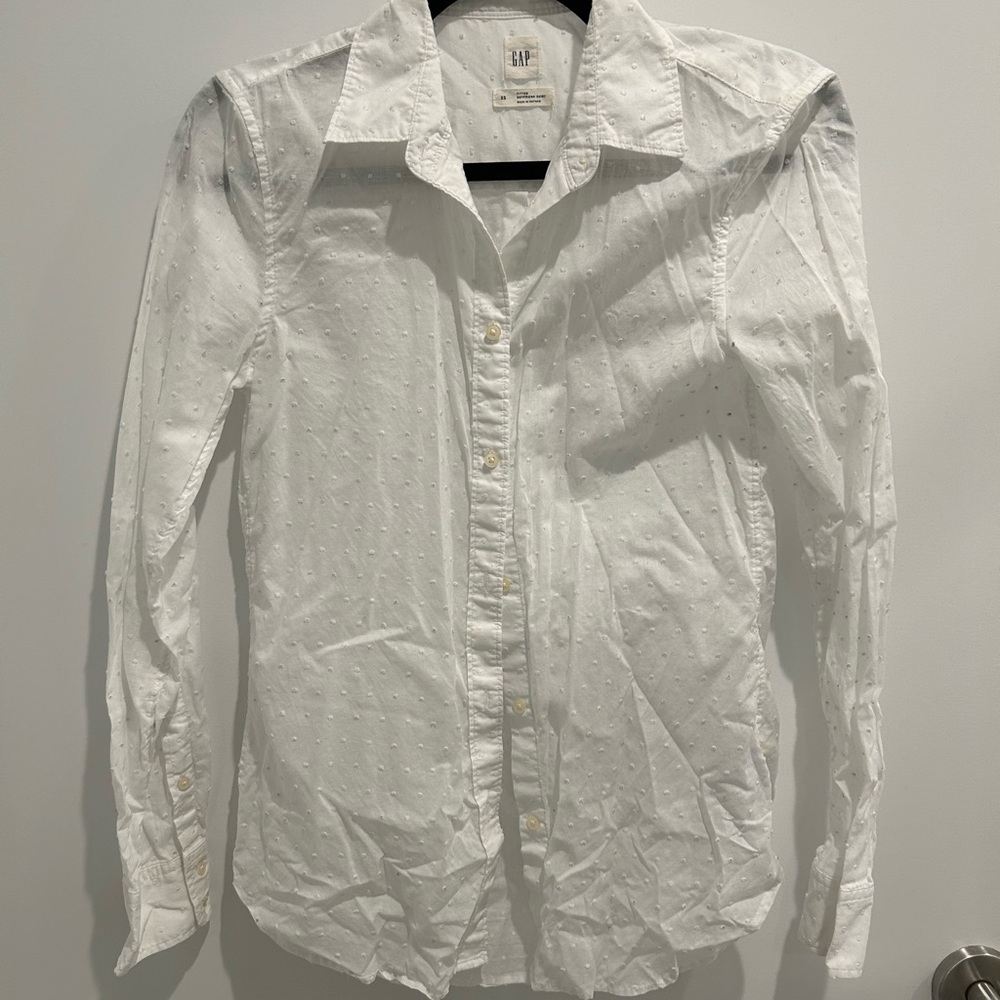 Gap White Button Down Blouse